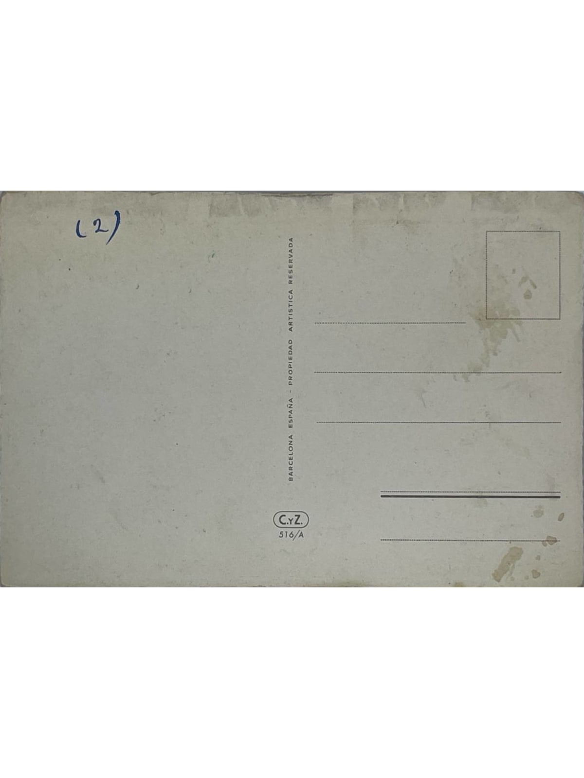 Verso de la carte postale