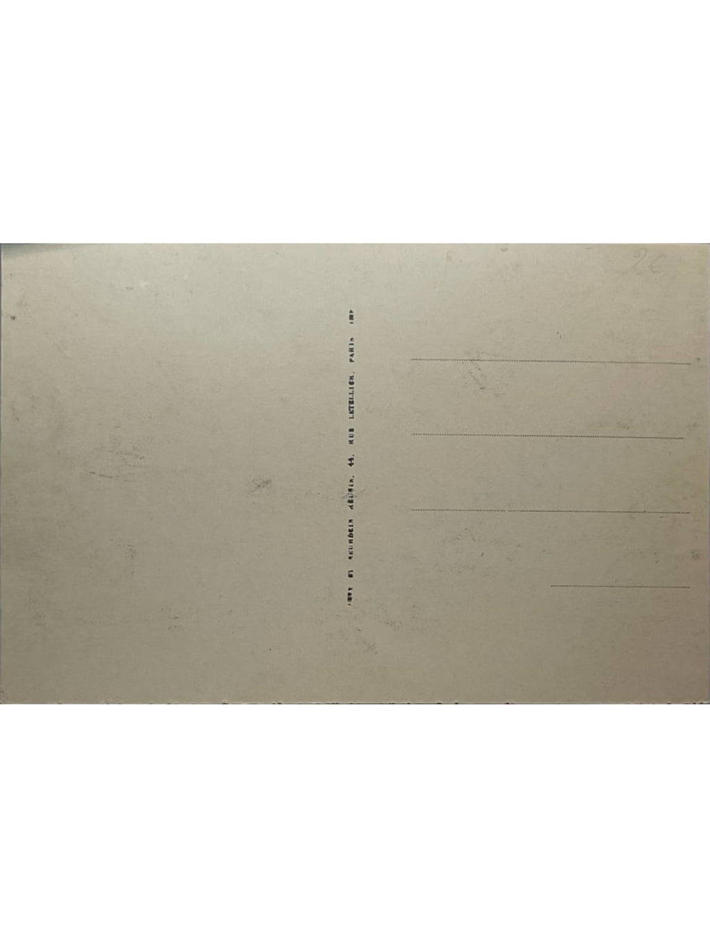 Verso de la carte postale