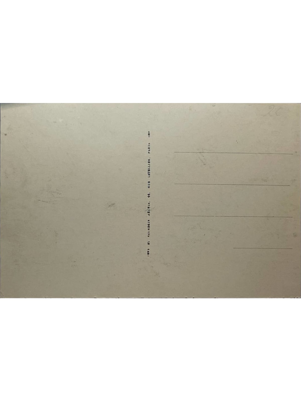 Verso de la carte postale