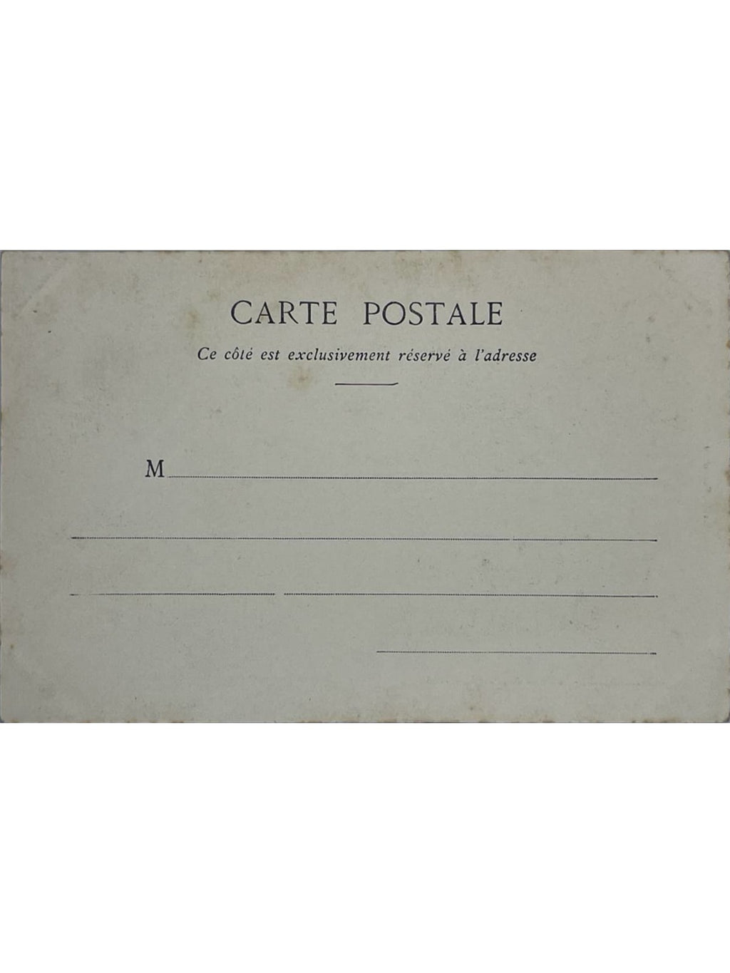 Verso de la carte postale