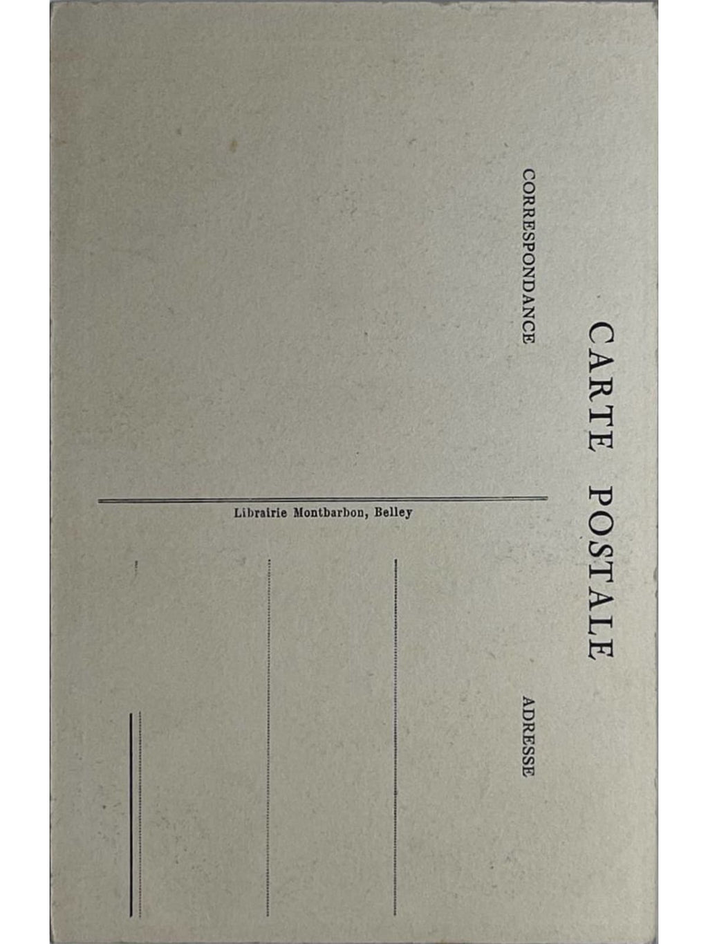 Verso de la carte postale