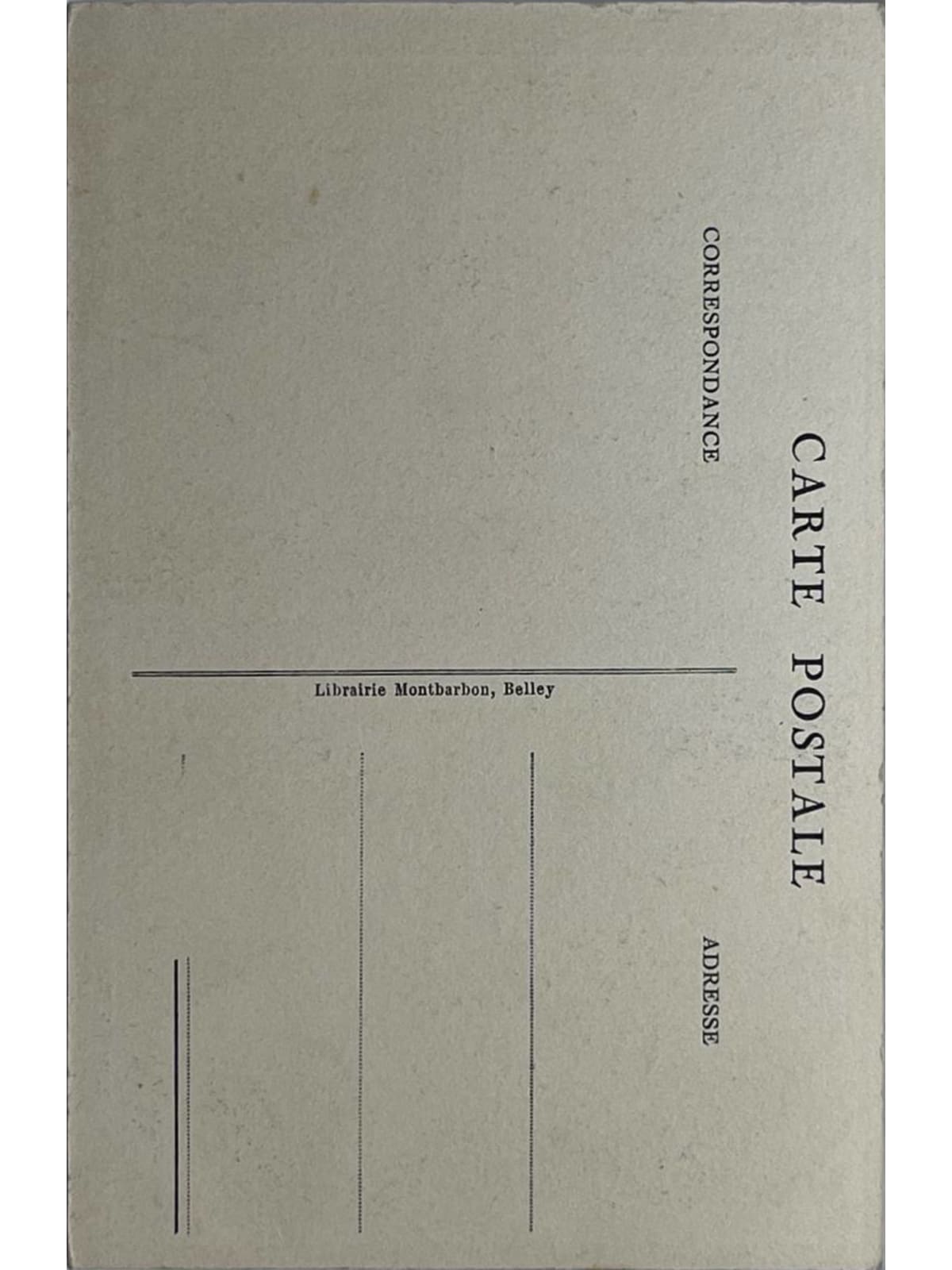 Verso de la carte postale