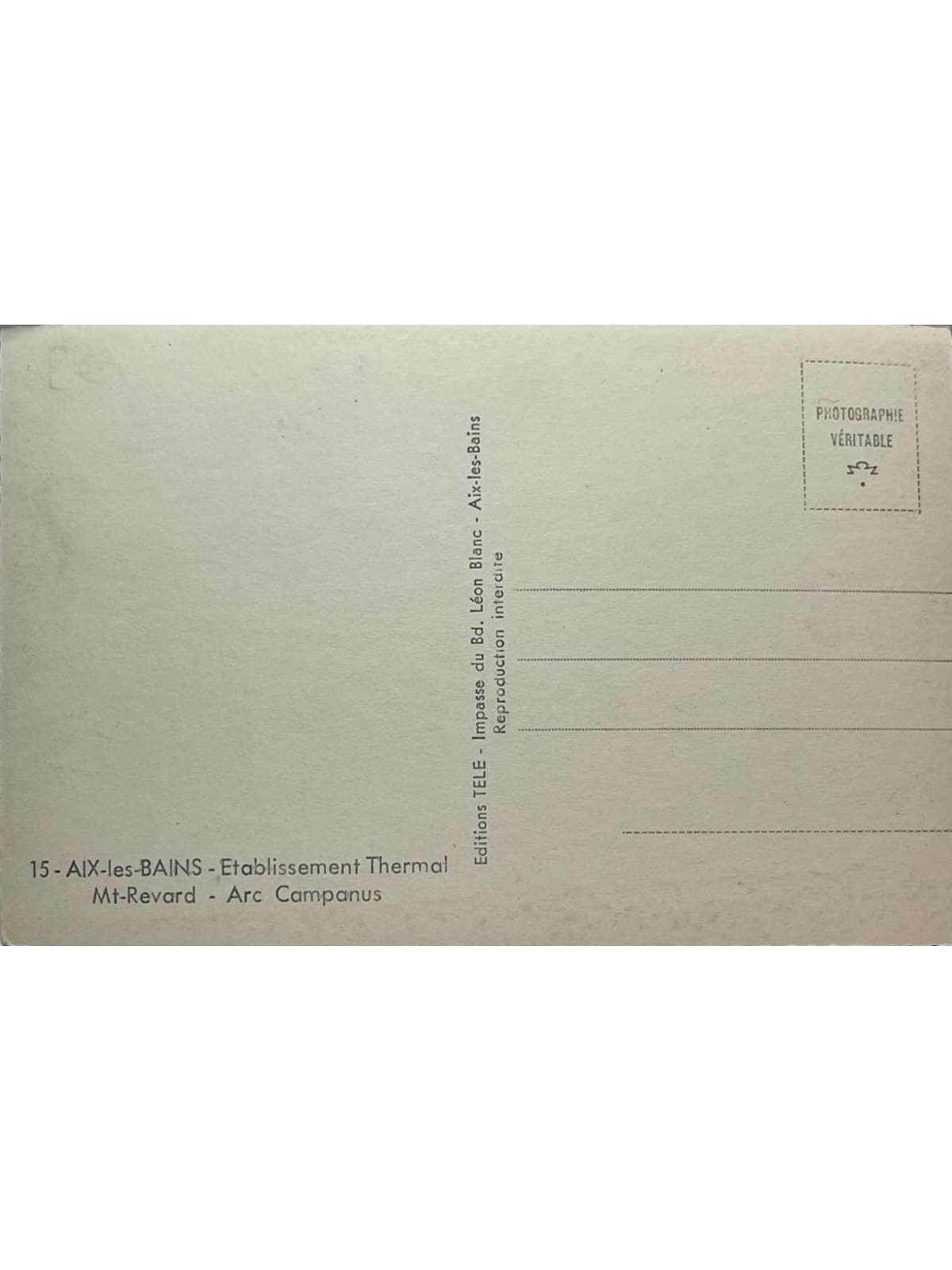 Verso de la carte postale