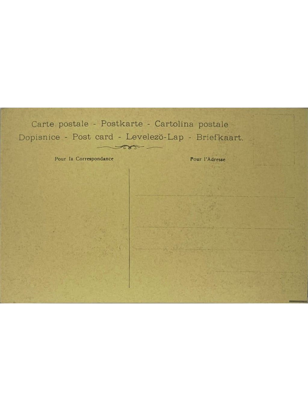 Verso de la carte postale