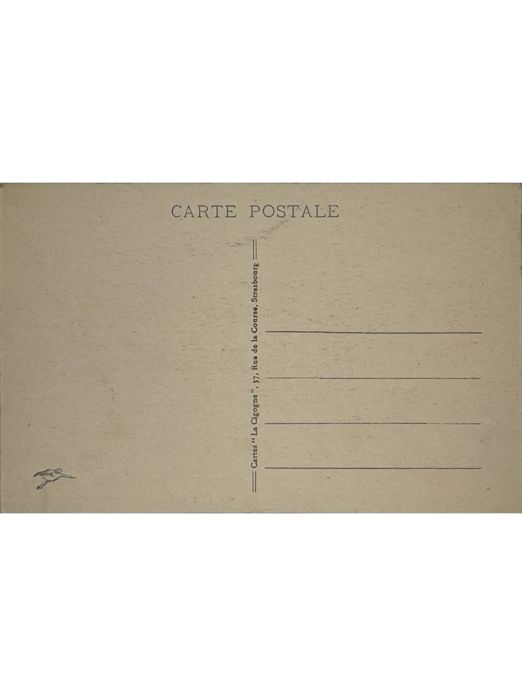 Verso de la carte postale