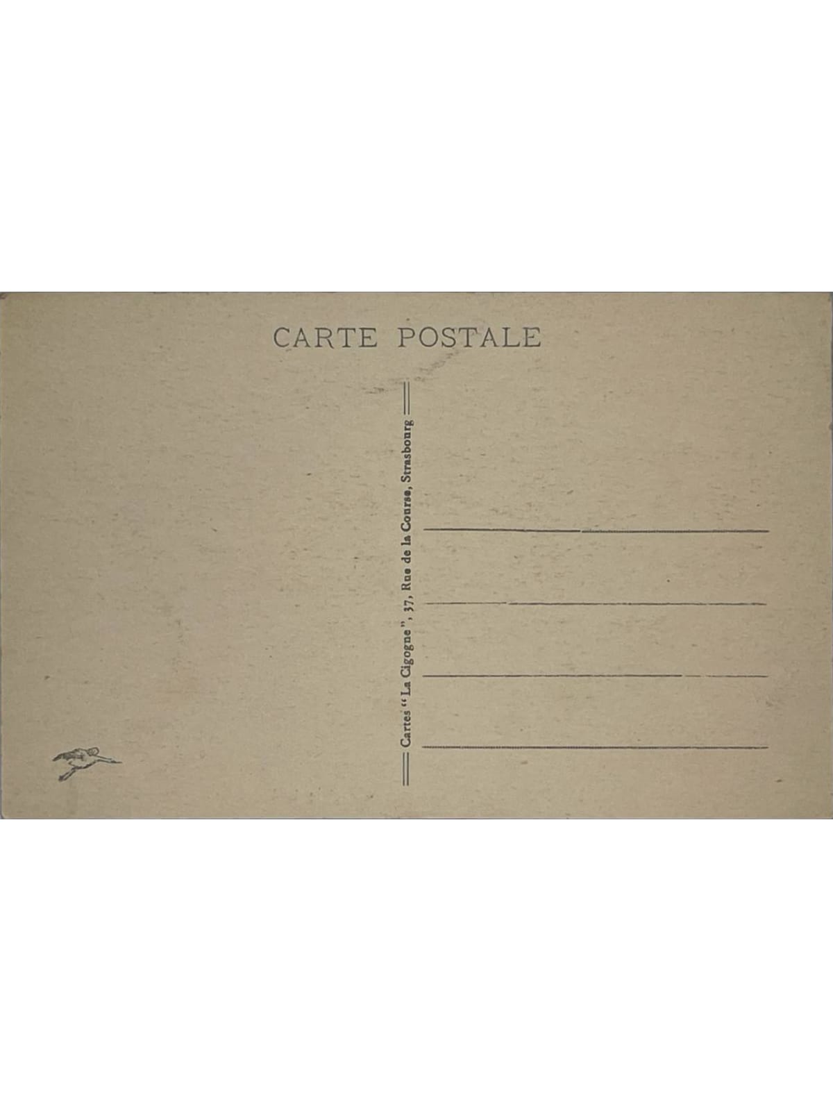 Verso de la carte postale