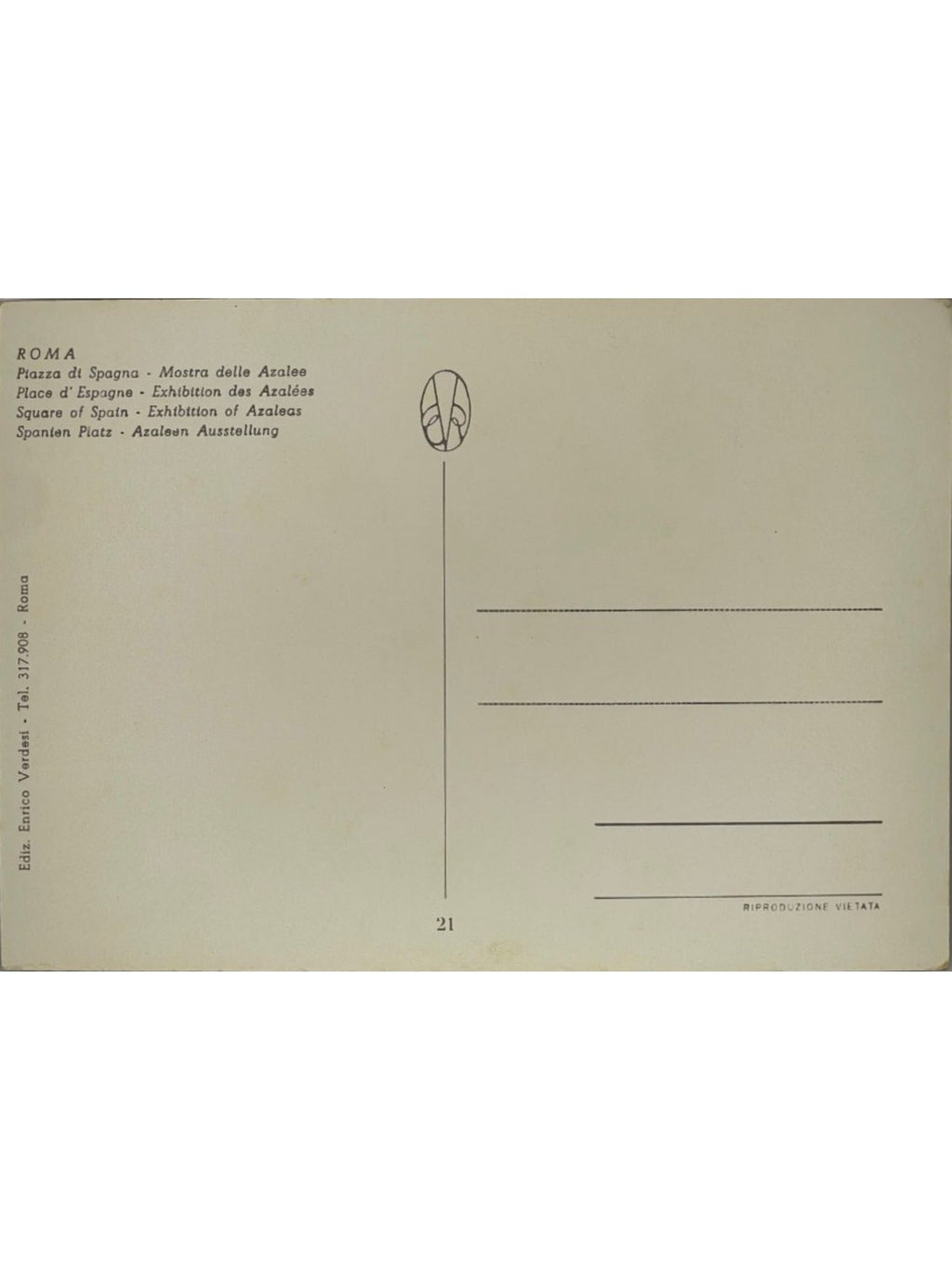 Verso de la carte postale