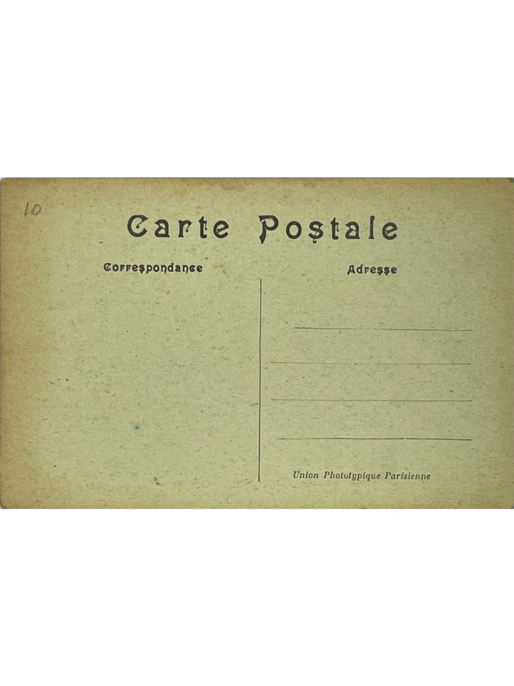 Verso de la carte postale