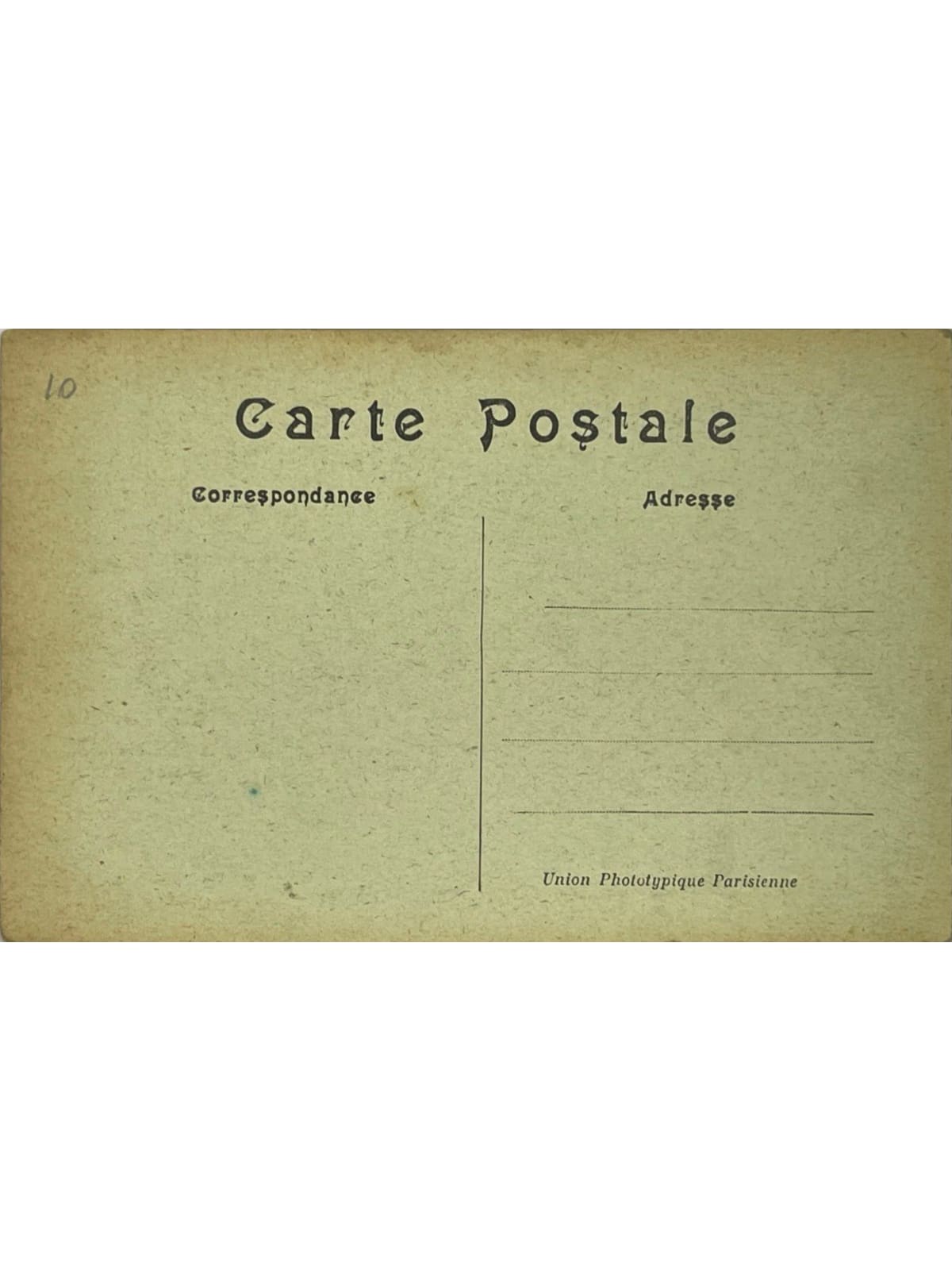 Verso de la carte postale