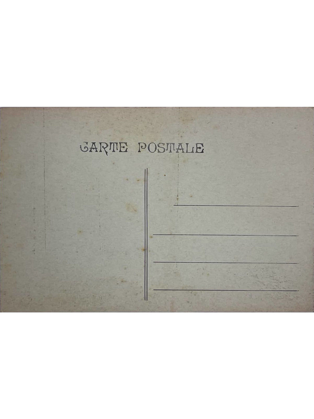 Verso de la carte postale