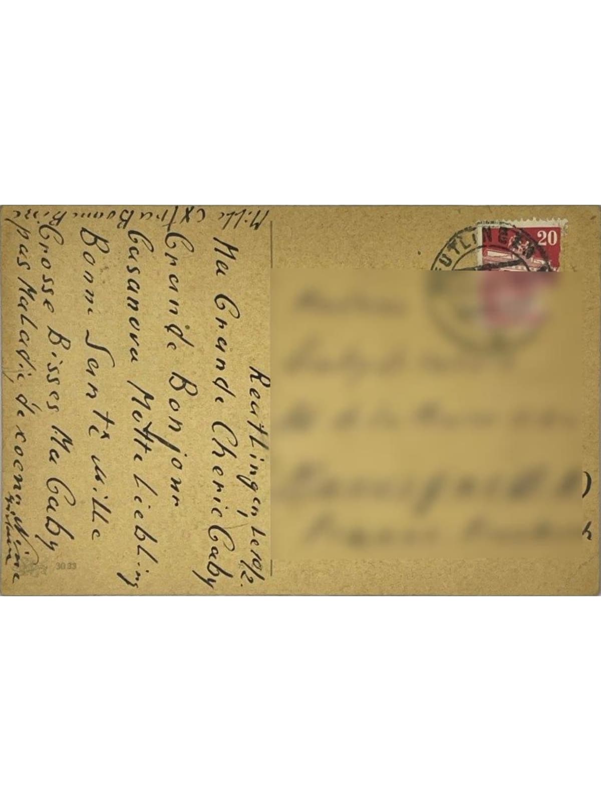 Verso de la carte postale