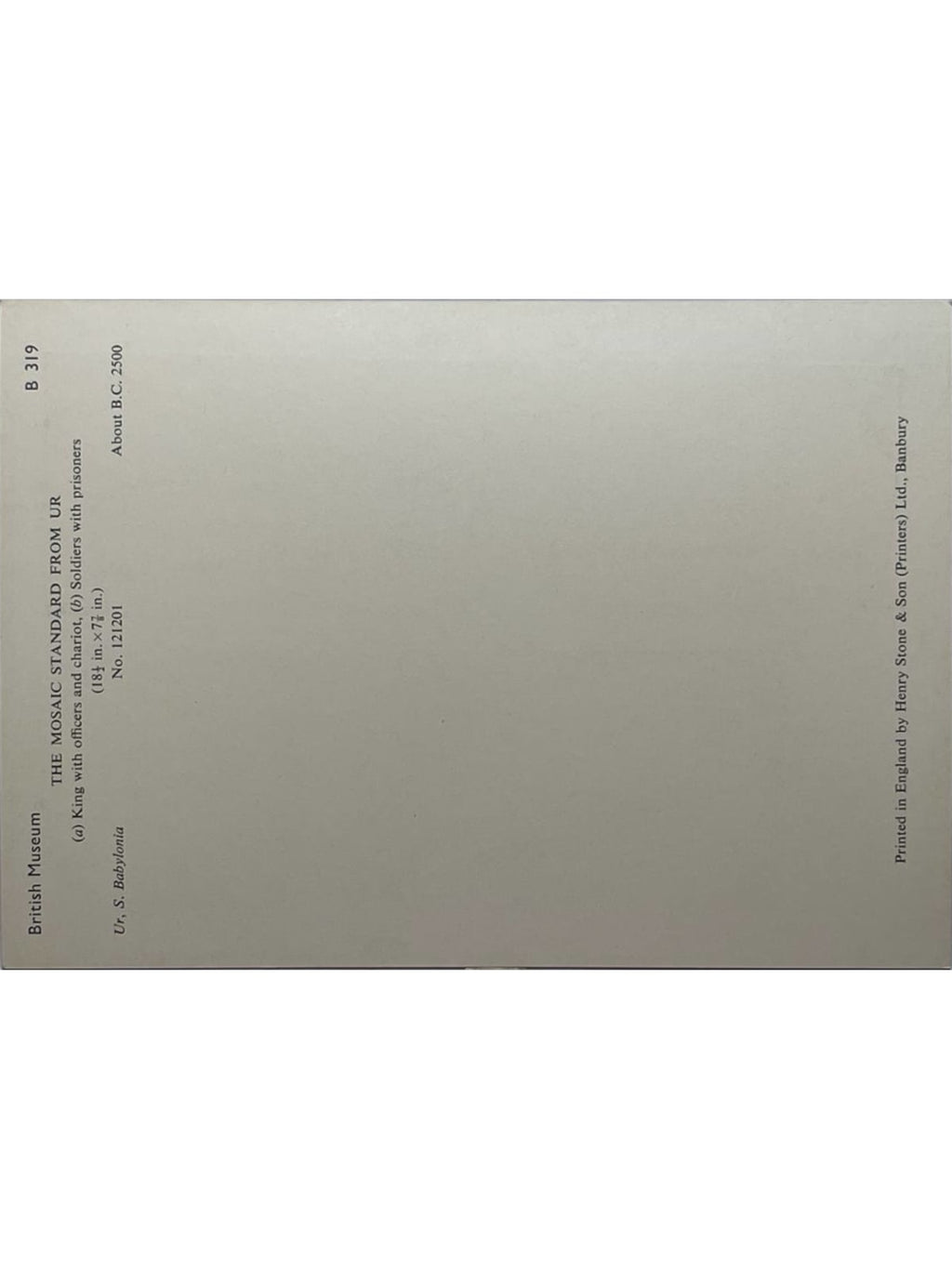 Verso de la carte postale