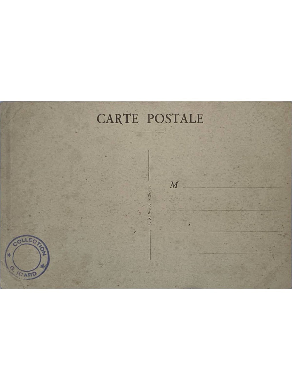 Verso de la carte postale