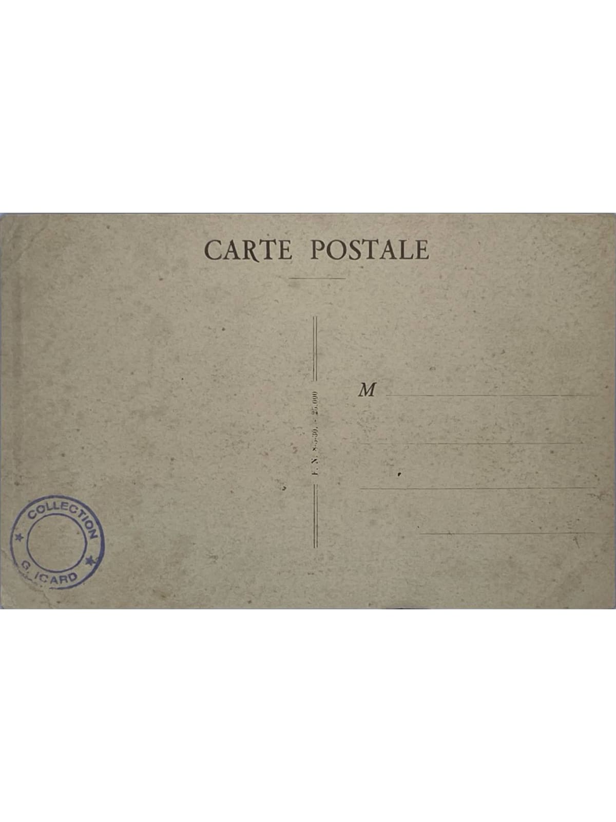 Verso de la carte postale