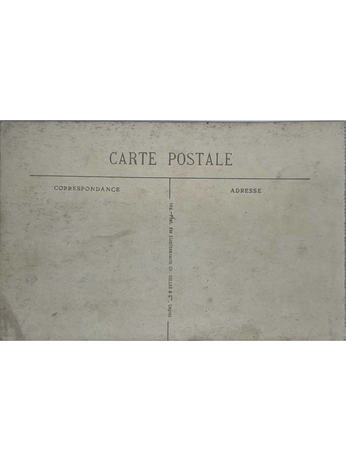 Verso de la carte postale