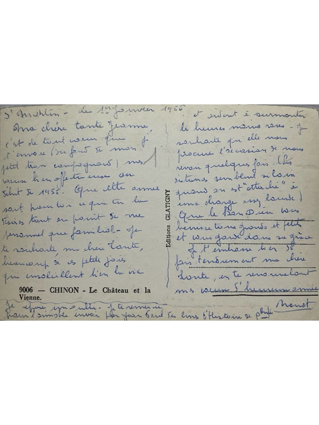 Verso de la carte postale
