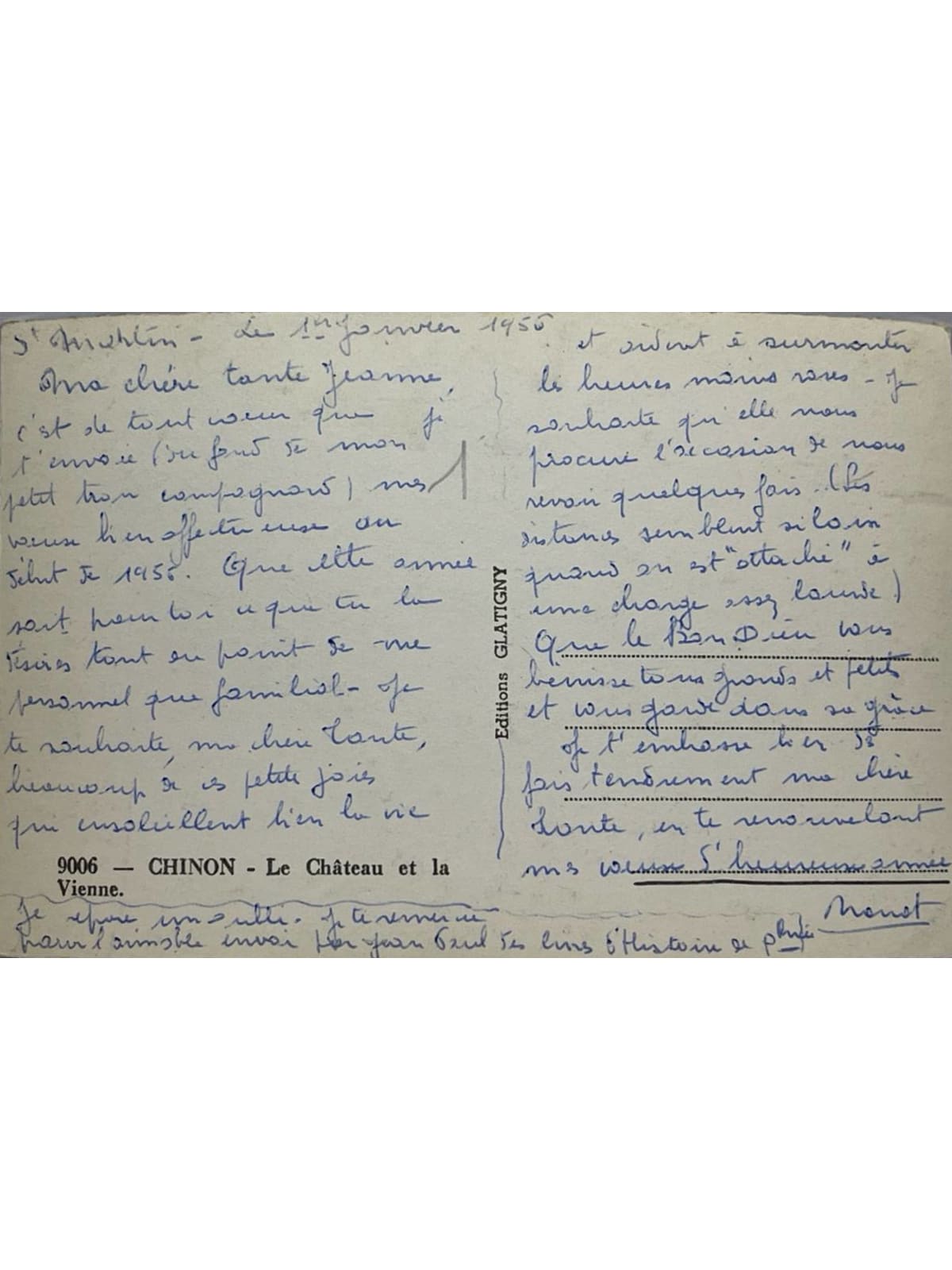 Verso de la carte postale