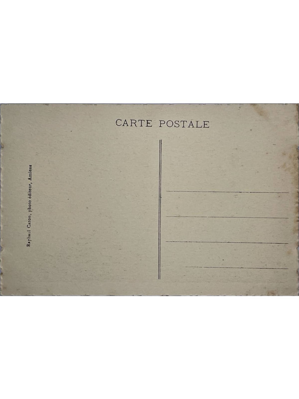 Verso de la carte postale