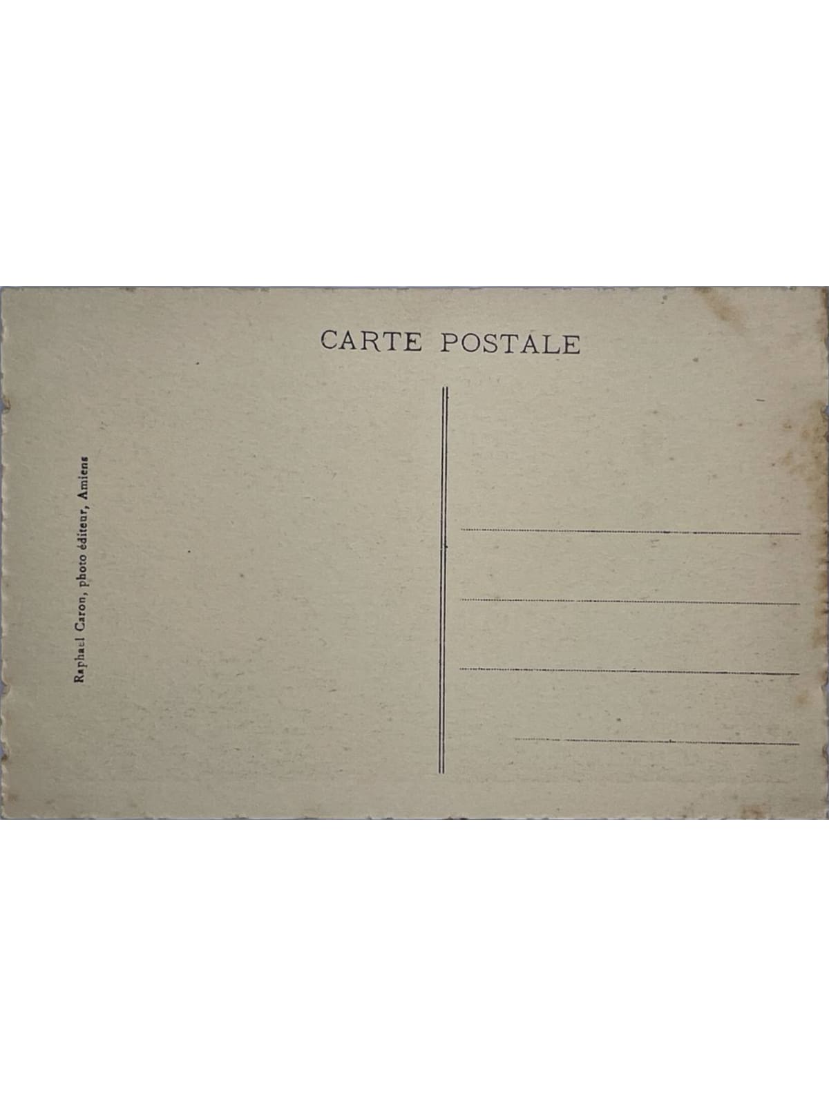 Verso de la carte postale