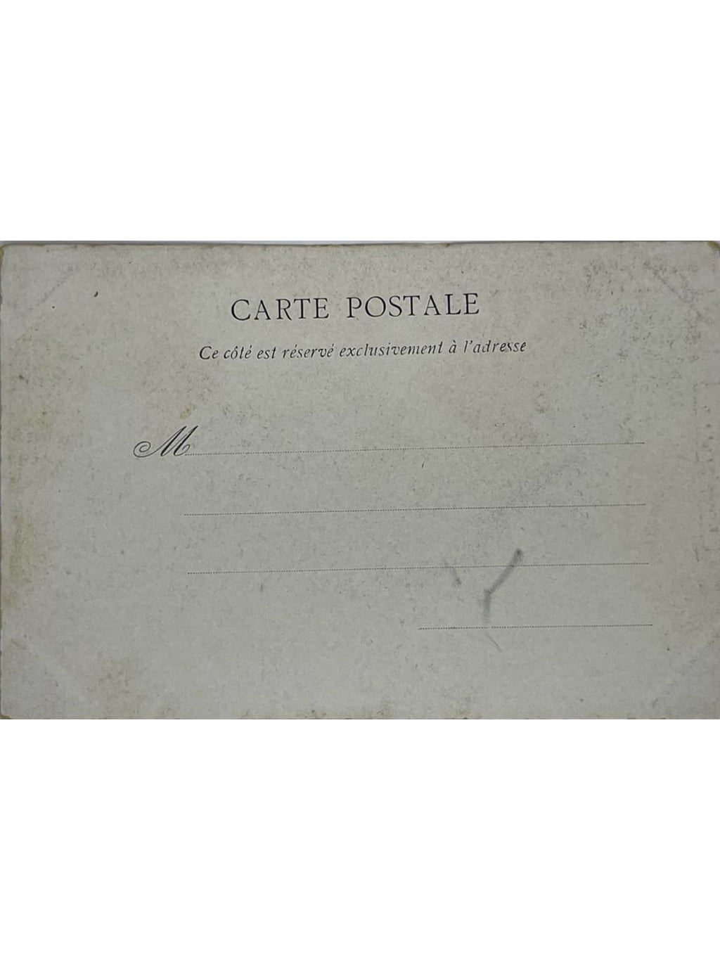Verso de la carte postale