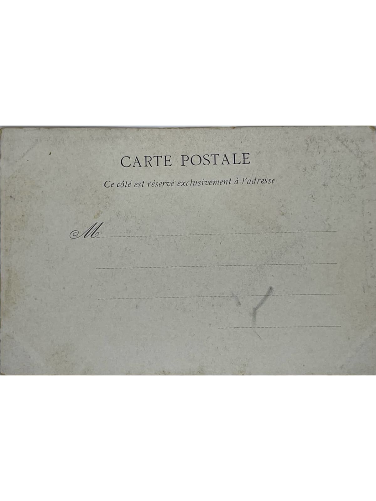 Verso de la carte postale