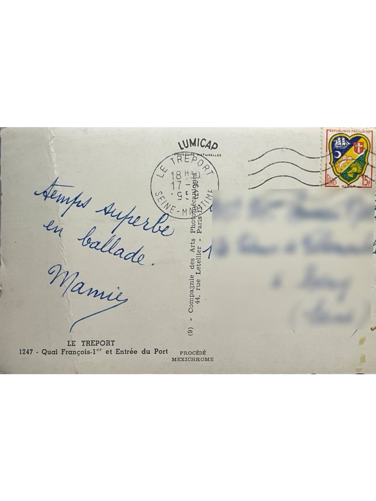 Verso de la carte postale