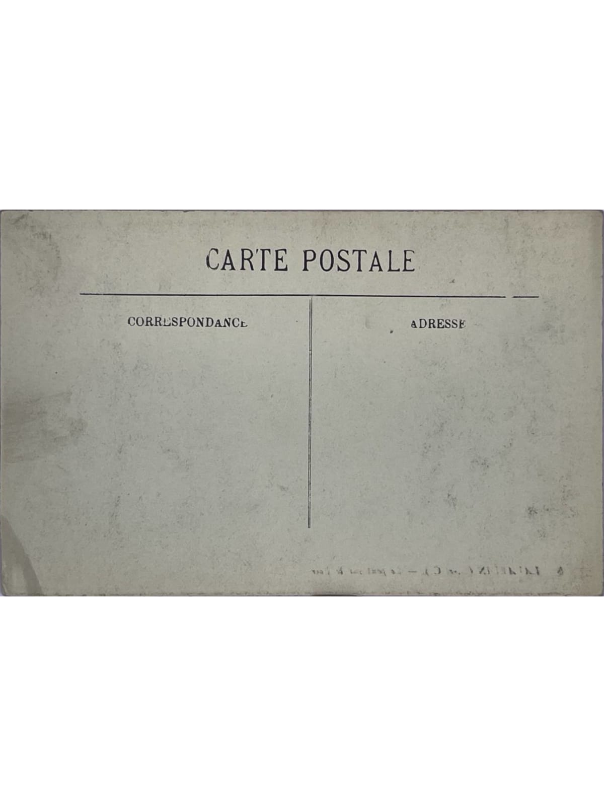 Verso de la carte postale