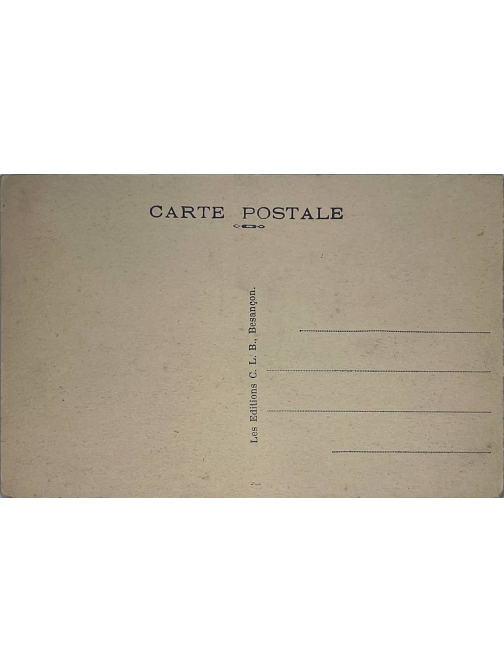 Verso de la carte postale