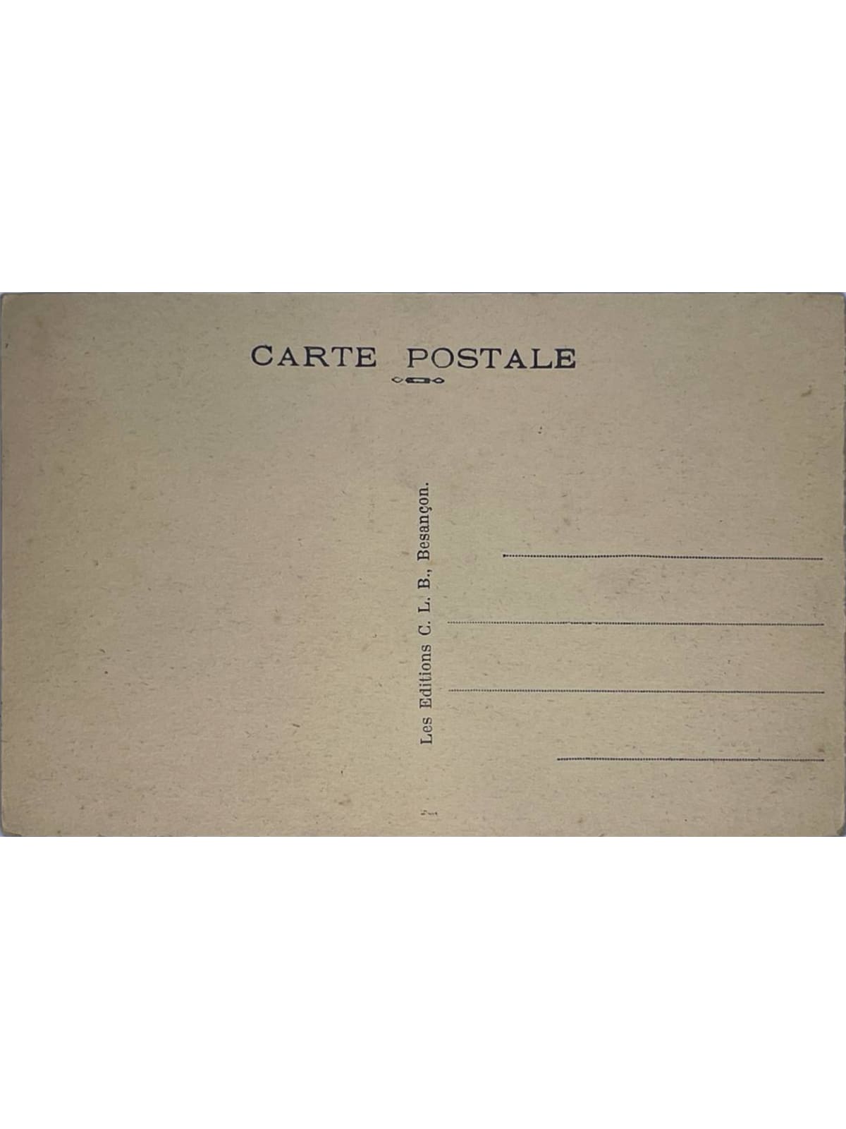 Verso de la carte postale
