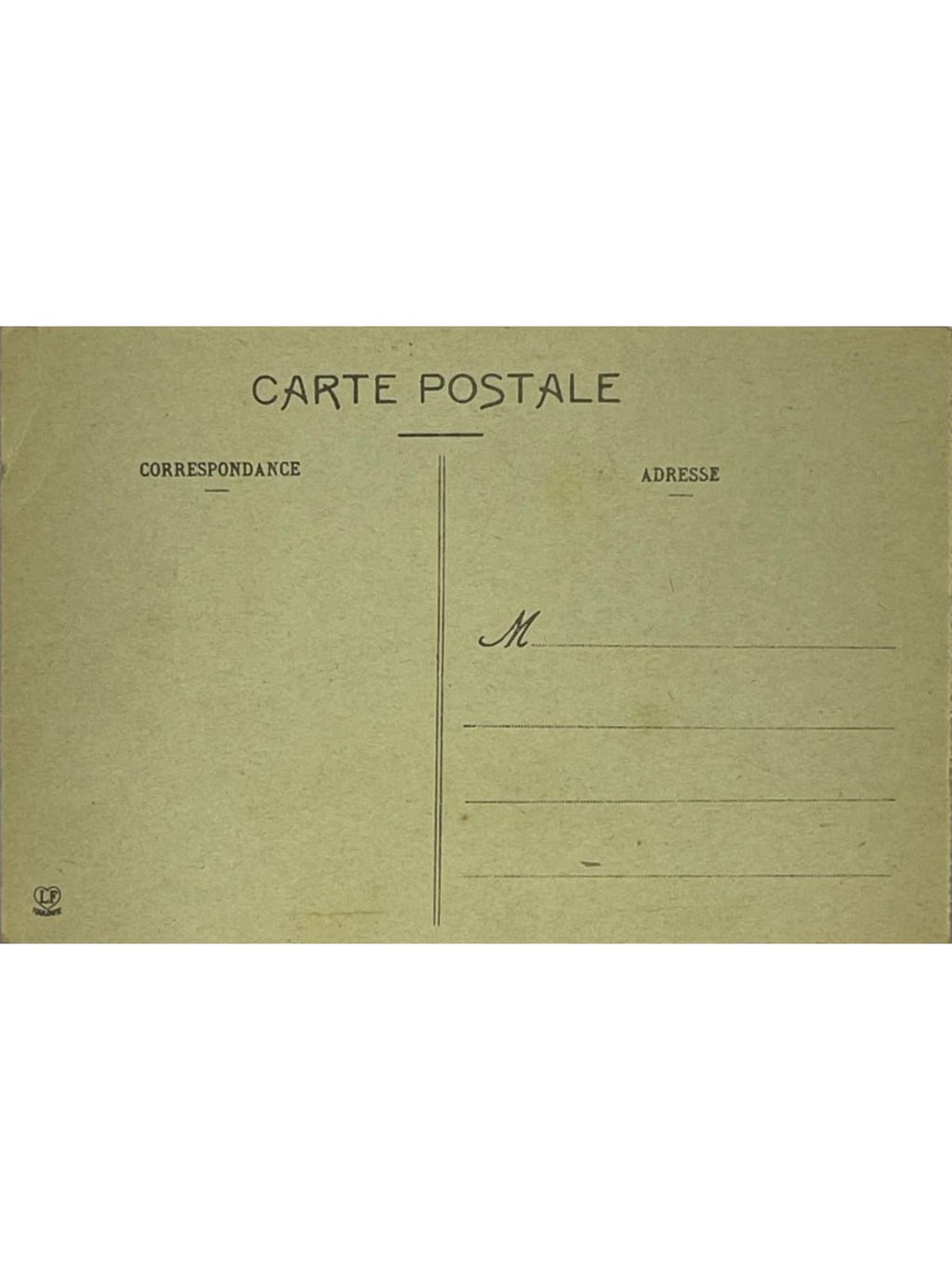 Verso de la carte postale