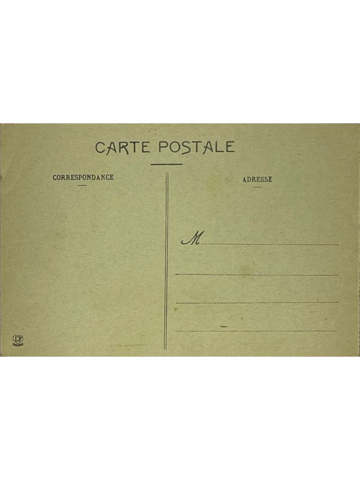 Verso de la carte postale