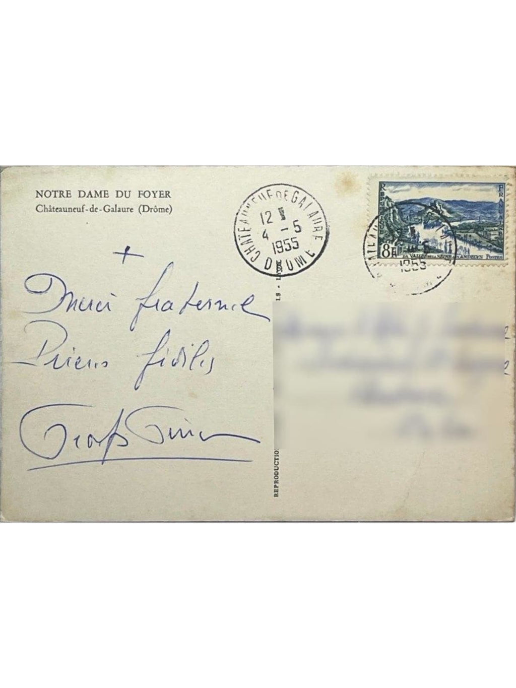 Verso de la carte postale
