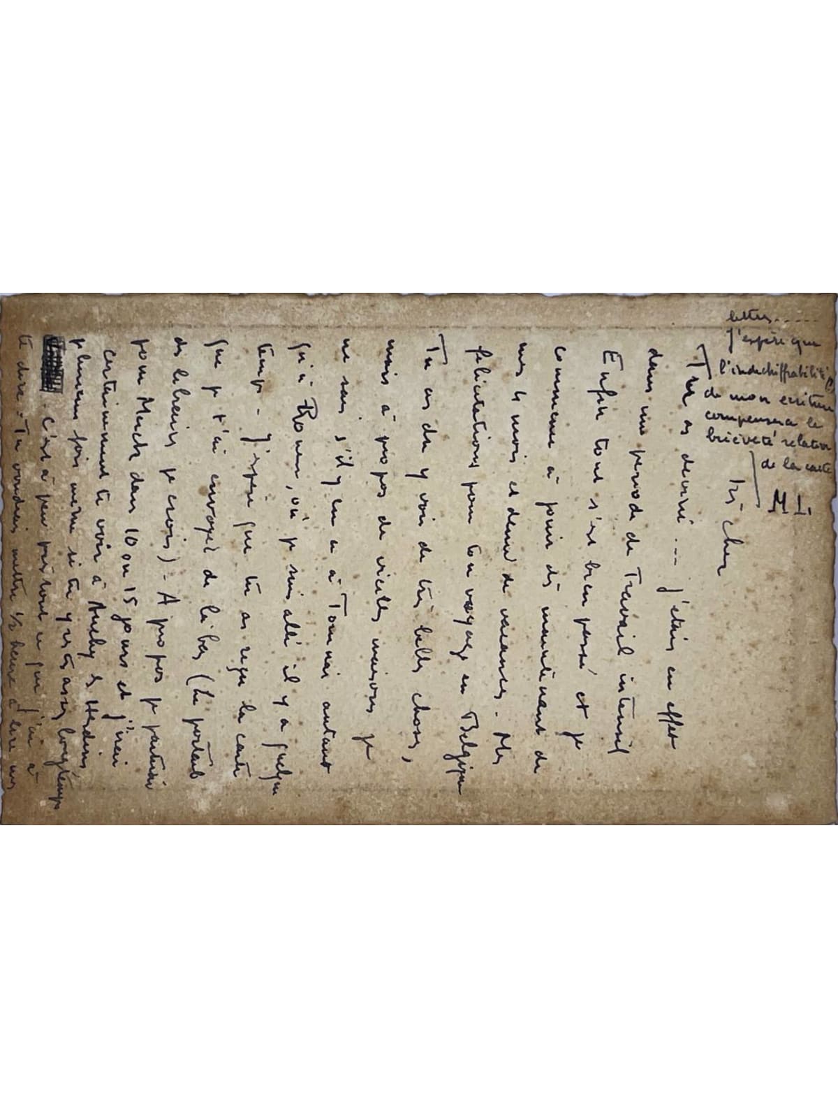 Verso de la carte postale