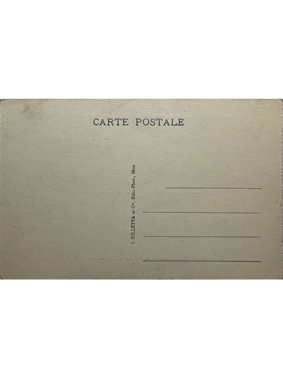Verso de la carte postale