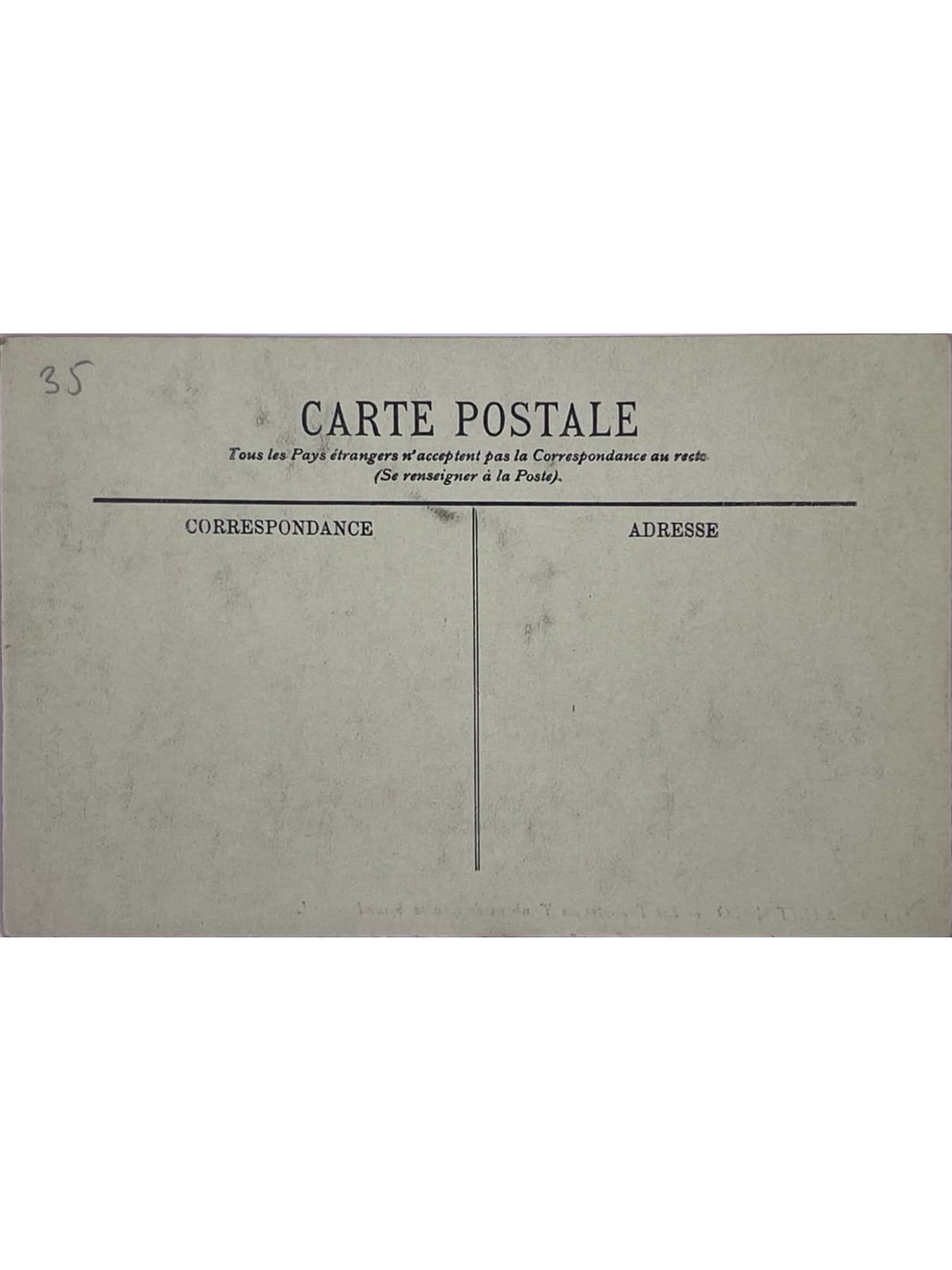 Verso de la carte postale