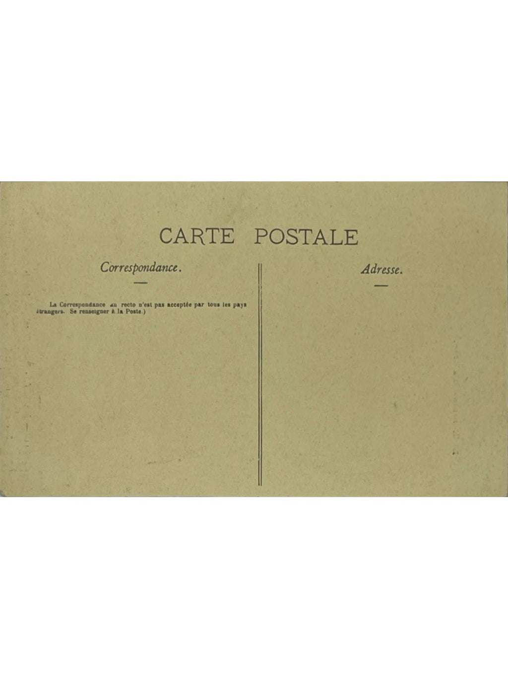 Verso de la carte postale