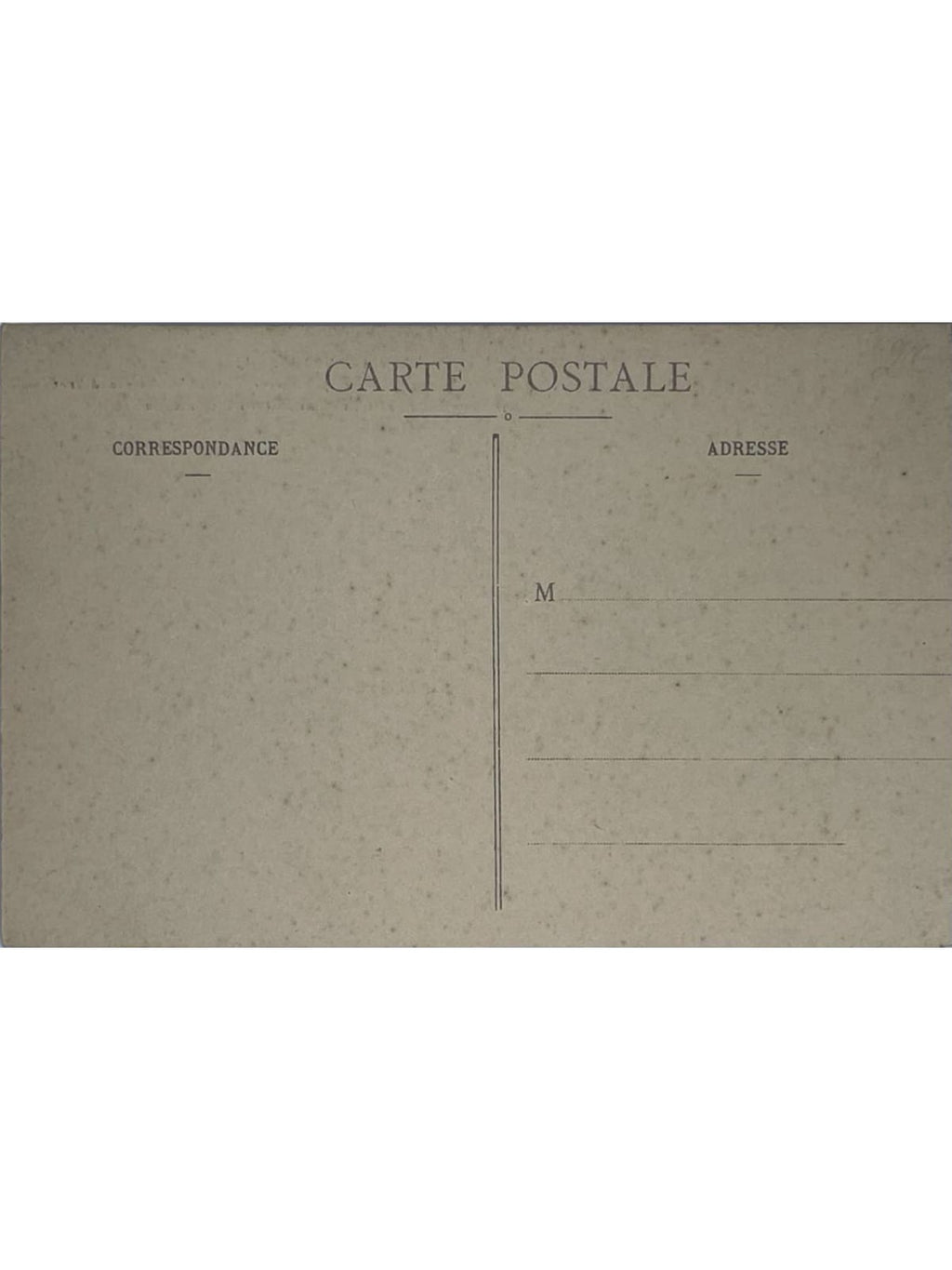 Verso de la carte postale
