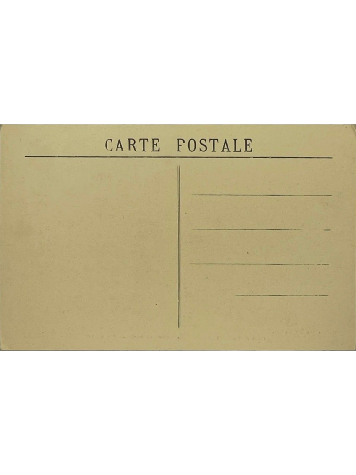 Verso de la carte postale