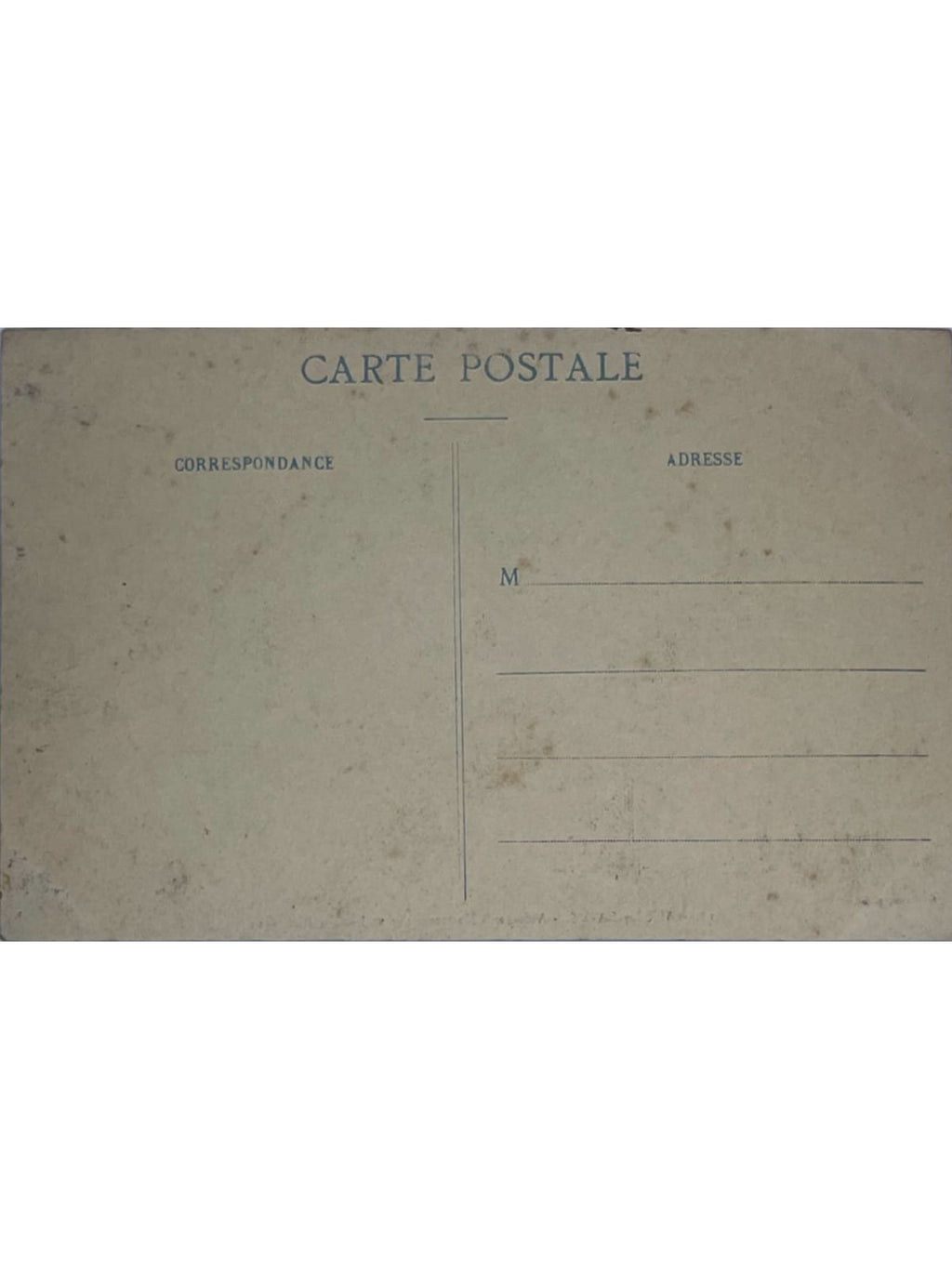 Verso de la carte postale