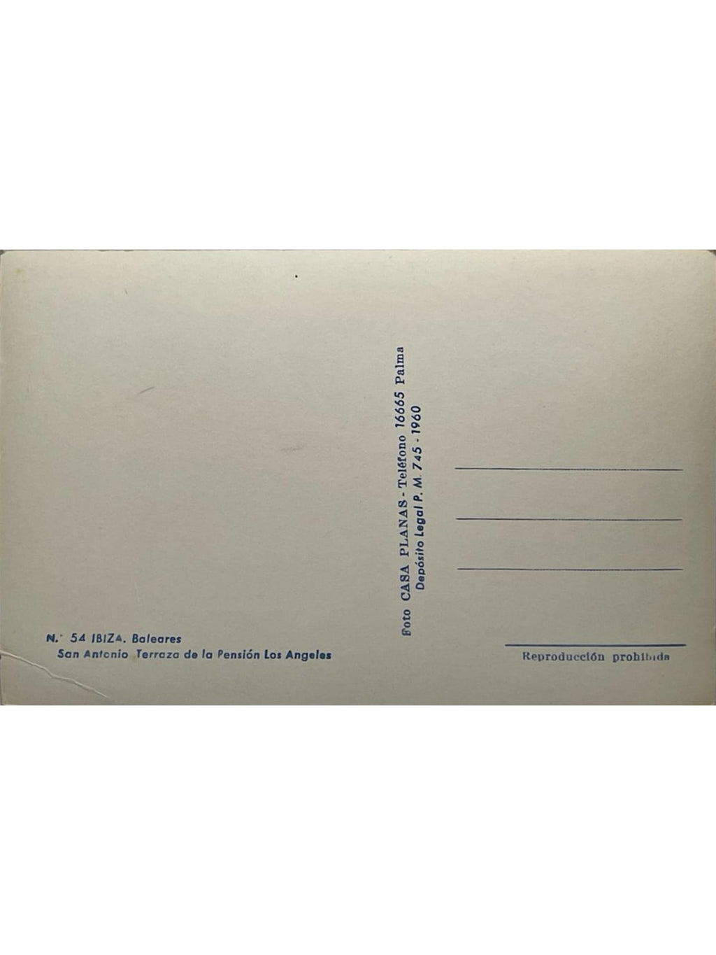 Verso de la carte postale
