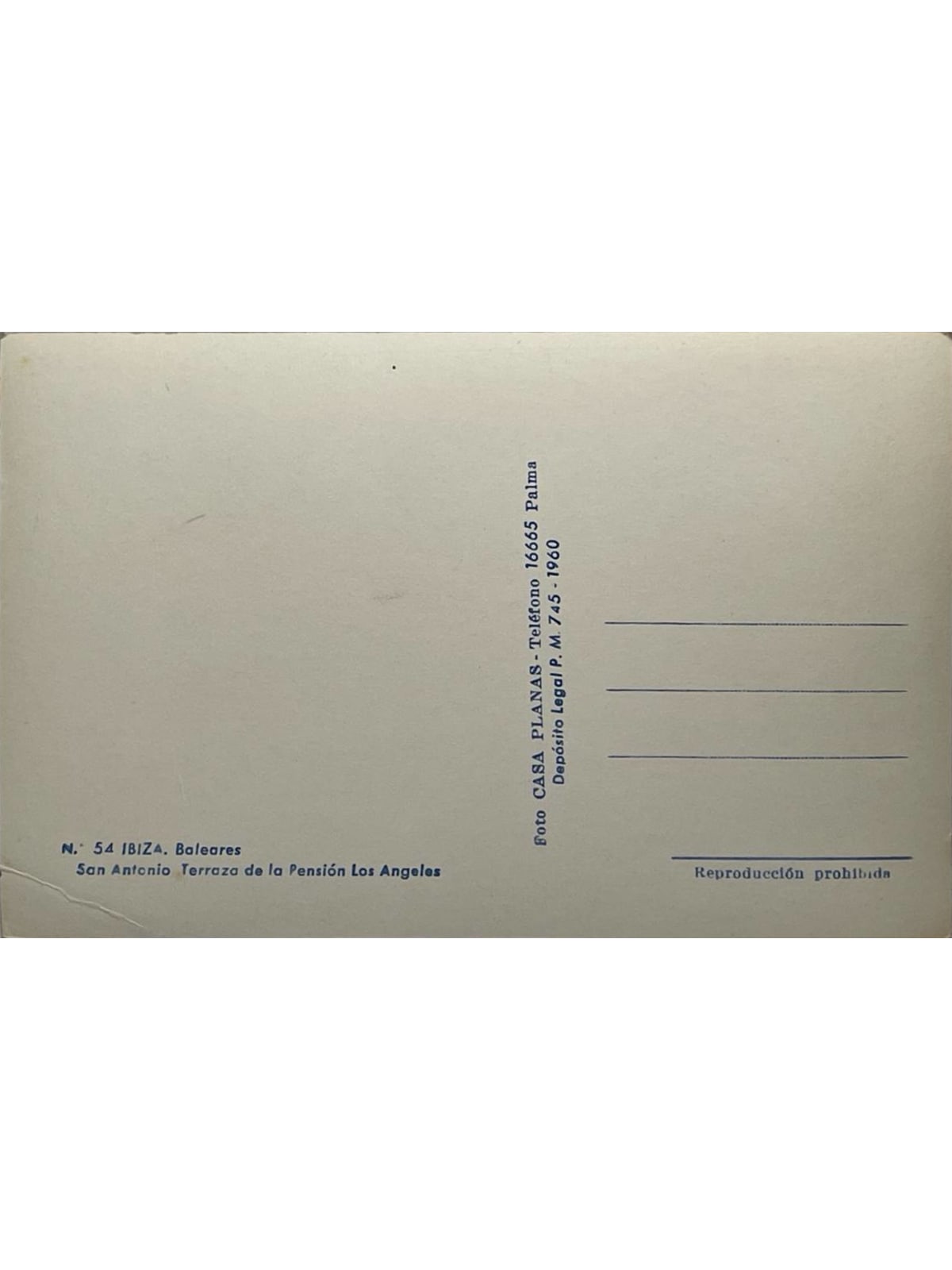 Verso de la carte postale