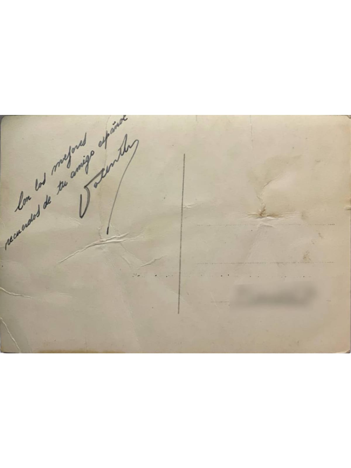 Verso de la carte postale