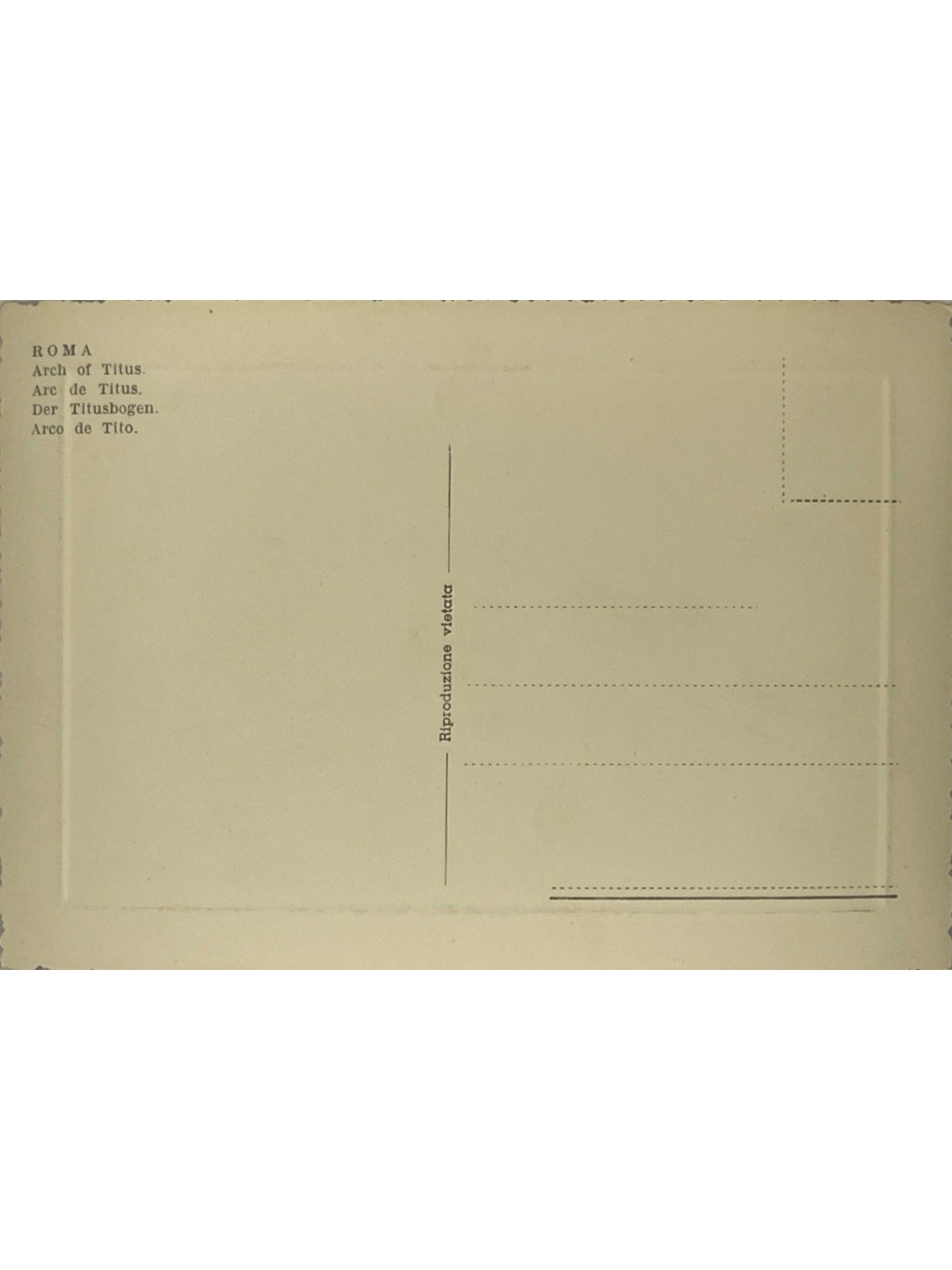 Verso de la carte postale