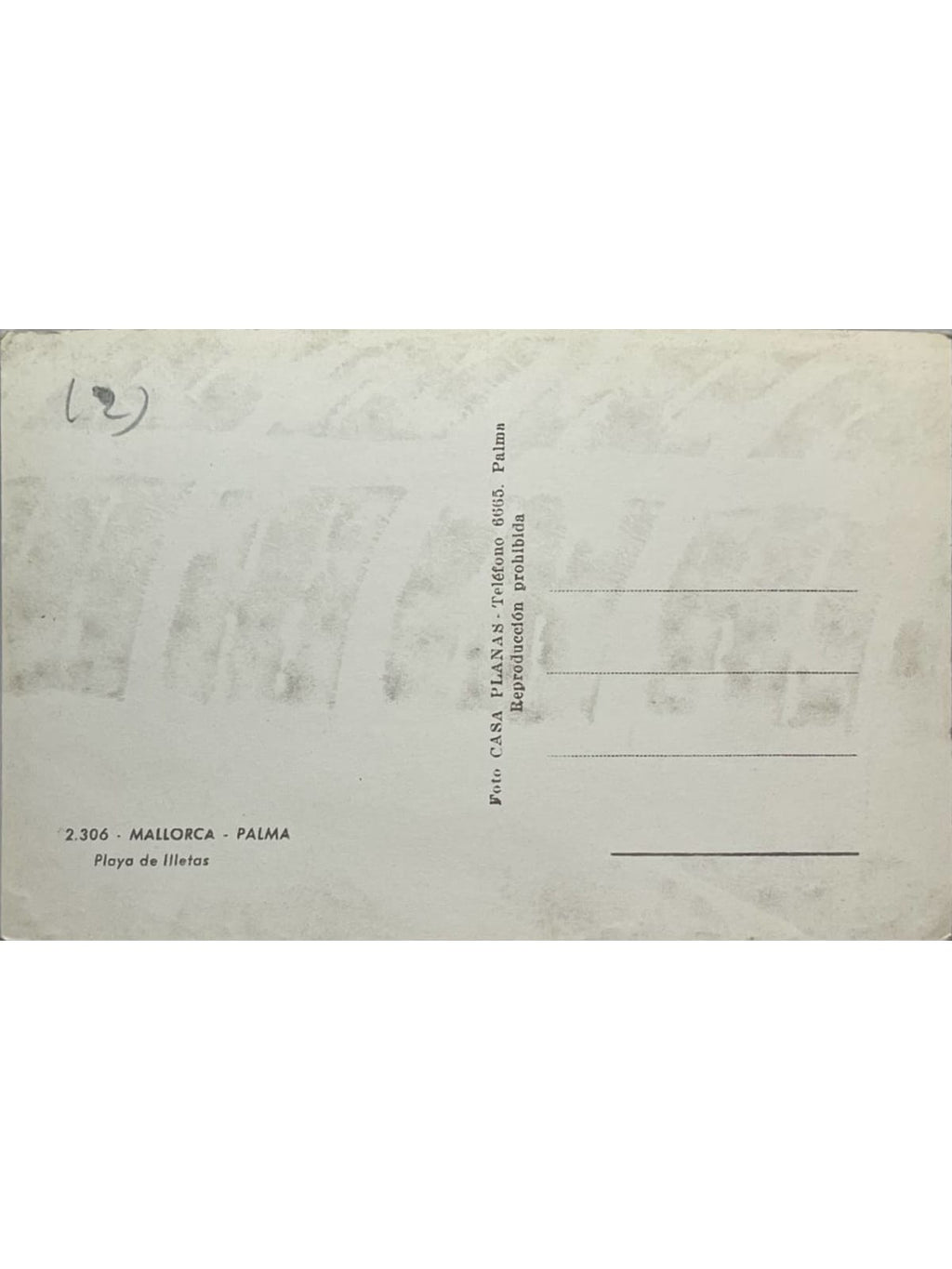 Verso de la carte postale