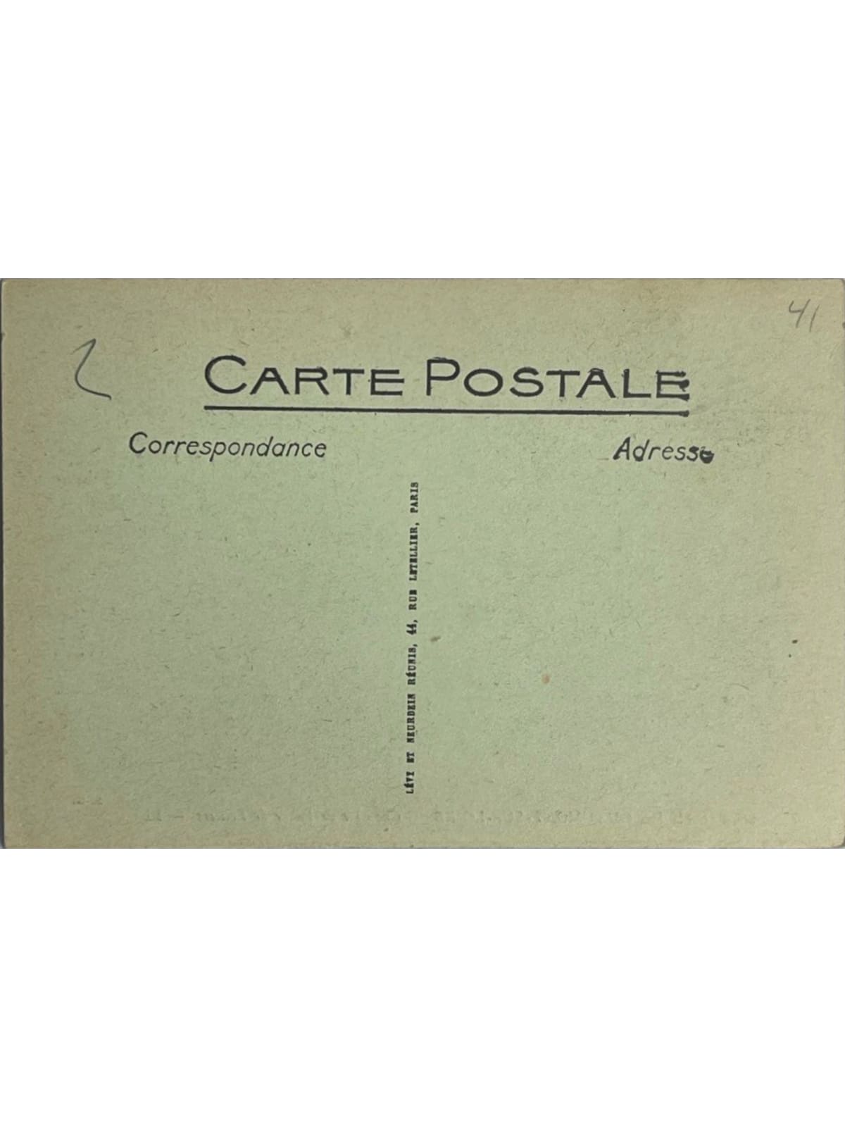 Verso de la carte postale