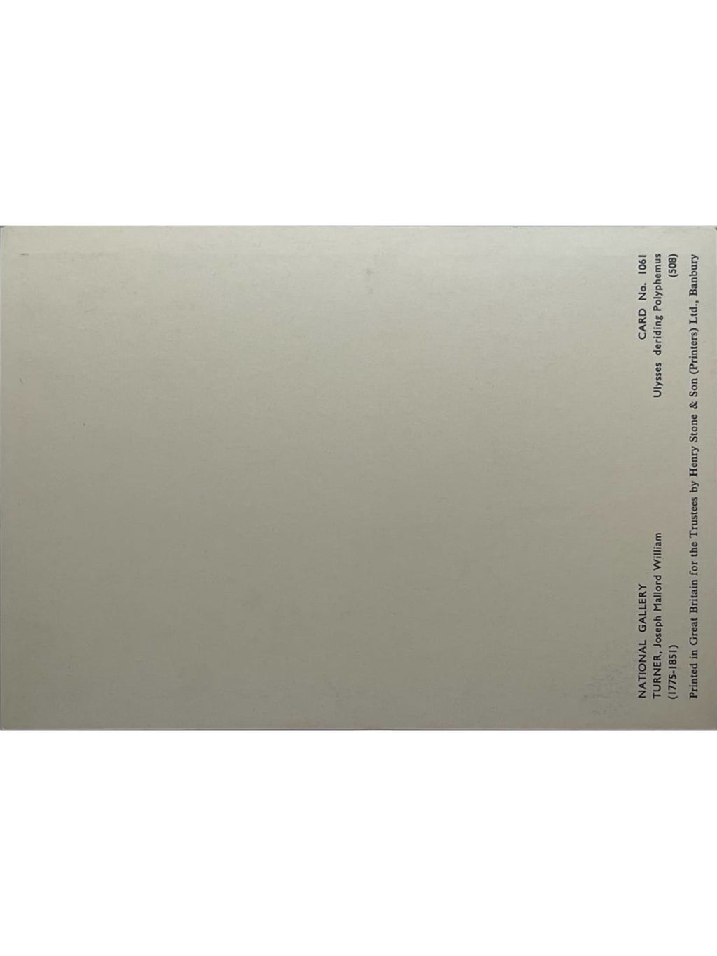 Verso de la carte postale