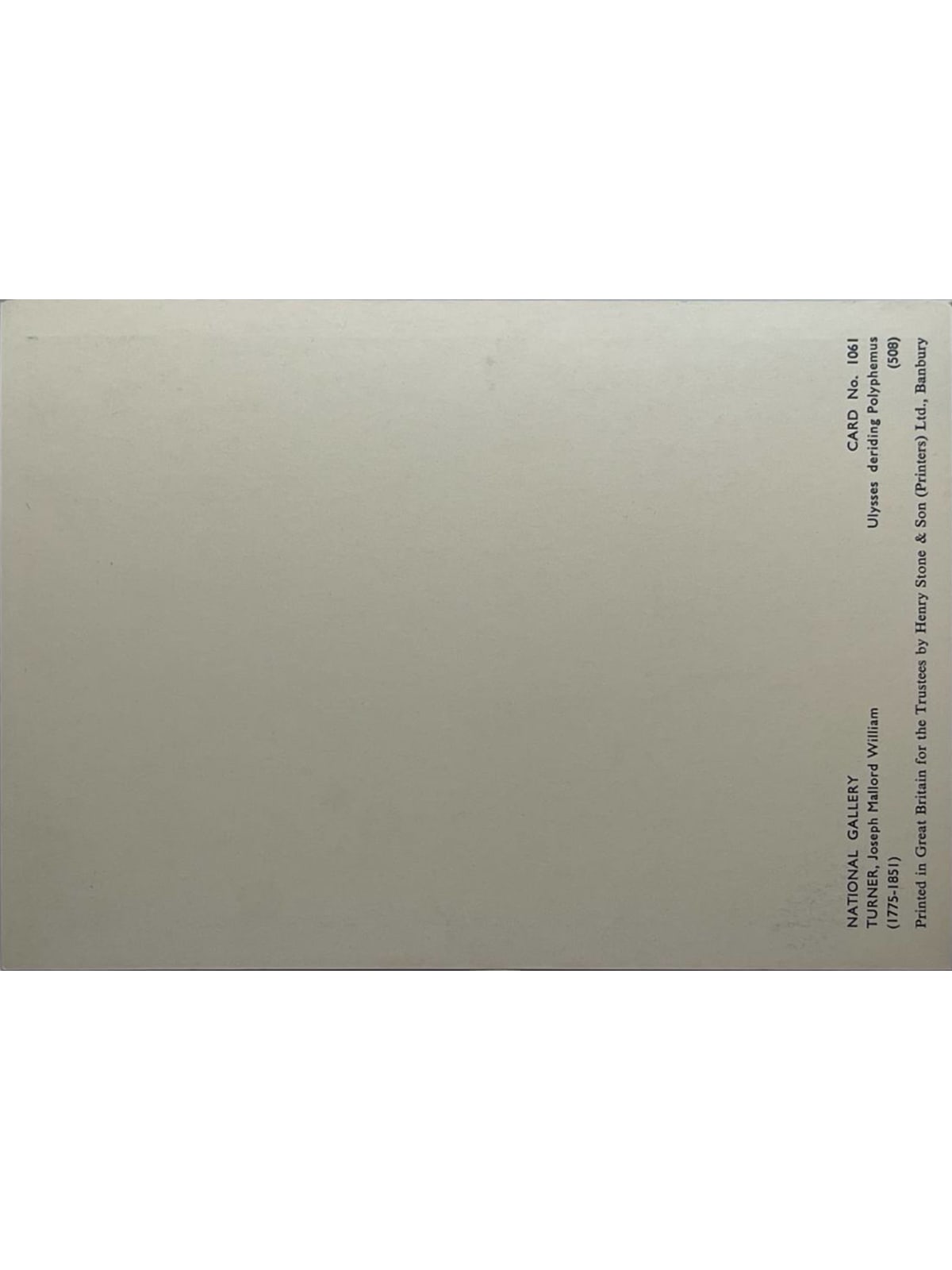Verso de la carte postale
