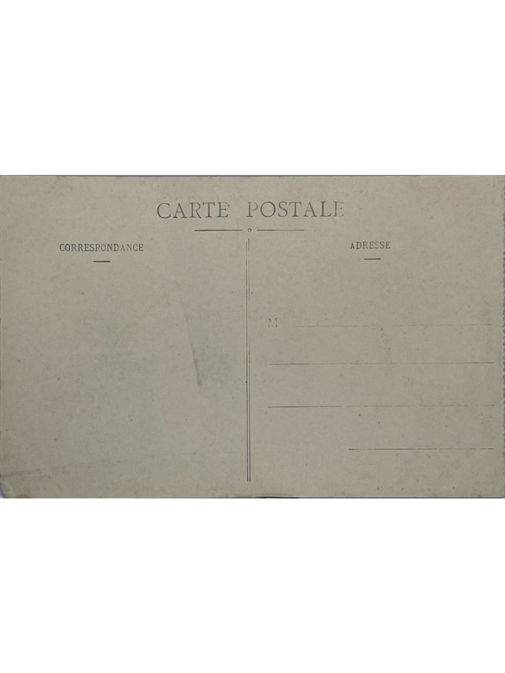 Verso de la carte postale