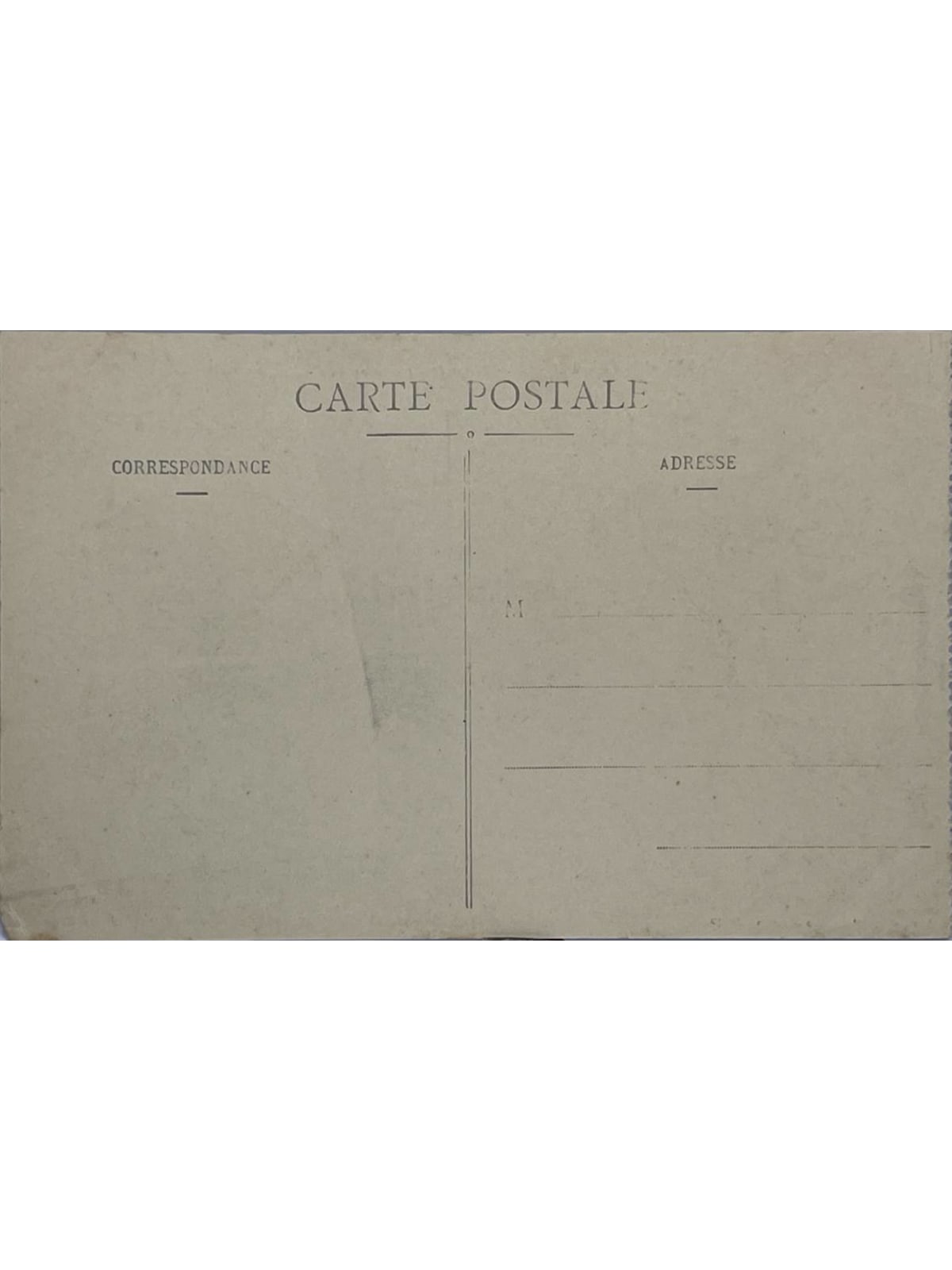 Verso de la carte postale