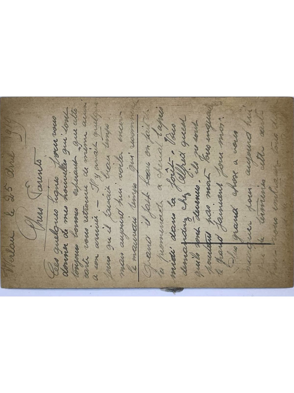 Verso de la carte postale